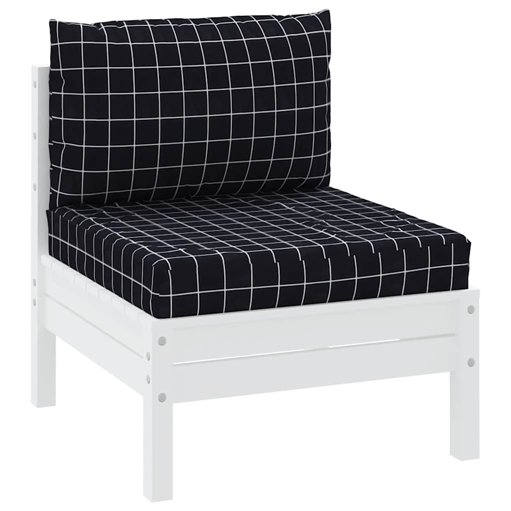 VidaXL Pallet cushions 2 stedcase pattern Oxford fabric black