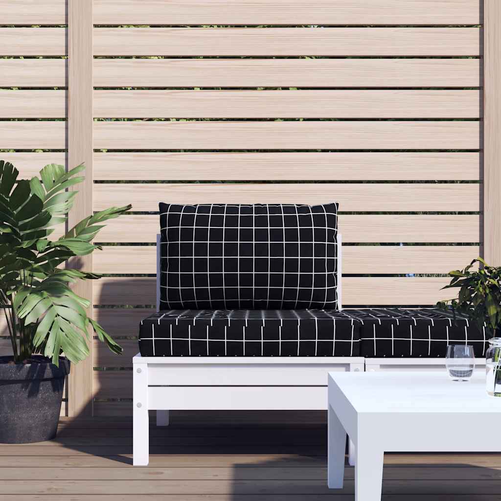 VidaXL Pallet cushions 2 stedcase pattern Oxford fabric black