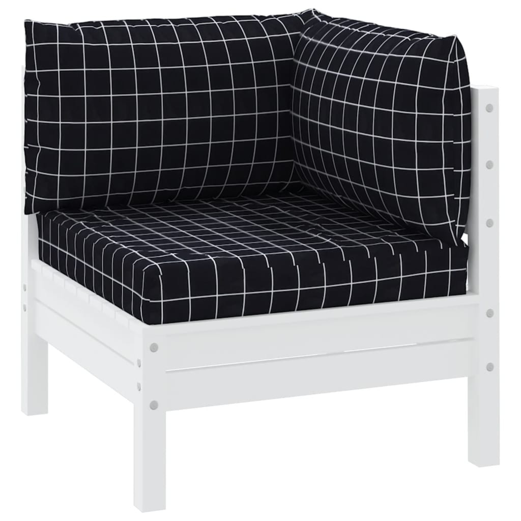 Vidaxl Pallet Cushions 3 Stedcase Pattern Oxford Fabric Black