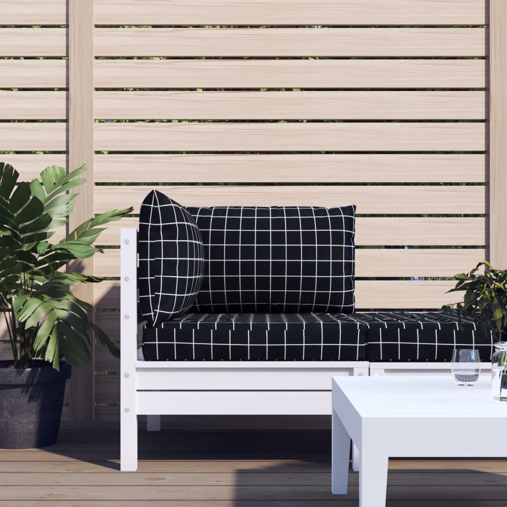 Vidaxl Pallet Cushions 3 Stedcase Pattern Oxford Fabric Black