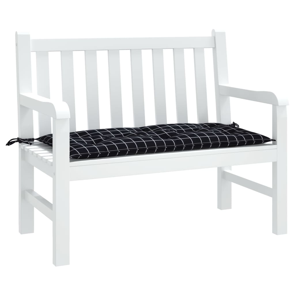 VIDAXL Garden Bench Blage Diamond vzorec 110x50x7 cm tkanina črna