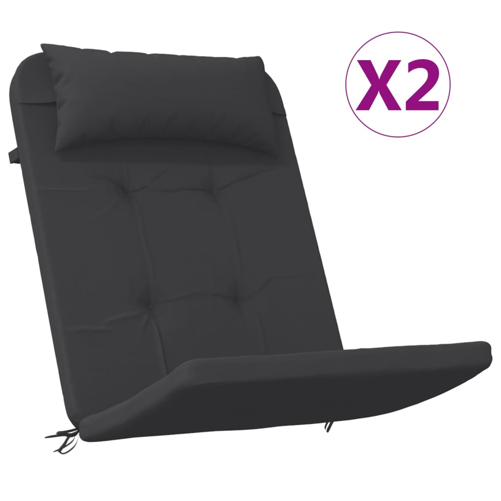 Polštáře židle Vidaxl 2 St. Adirondack Oxford Black Black