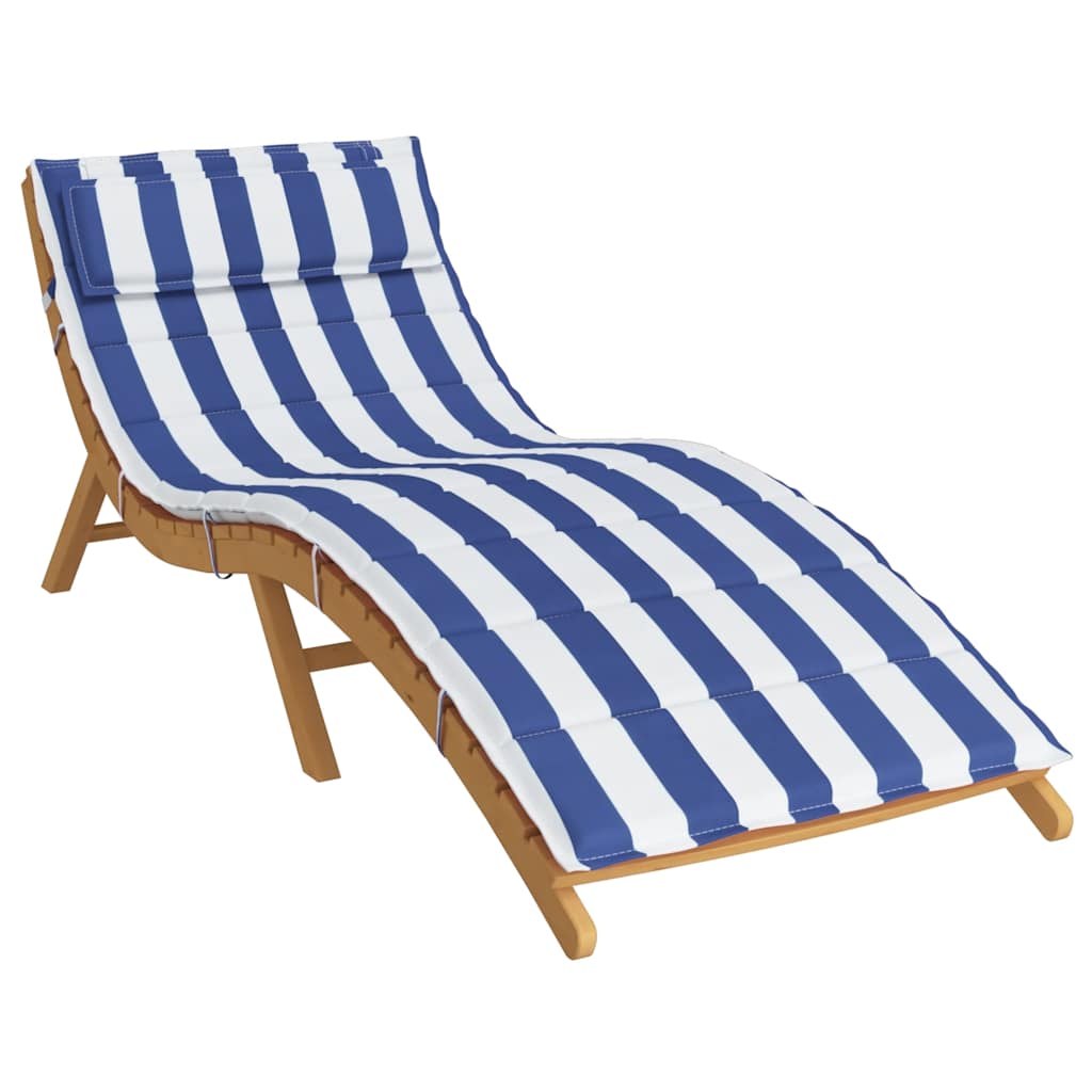 VidaXL lounger cushion striped 180x60x3 cm oxford fabric blue and white