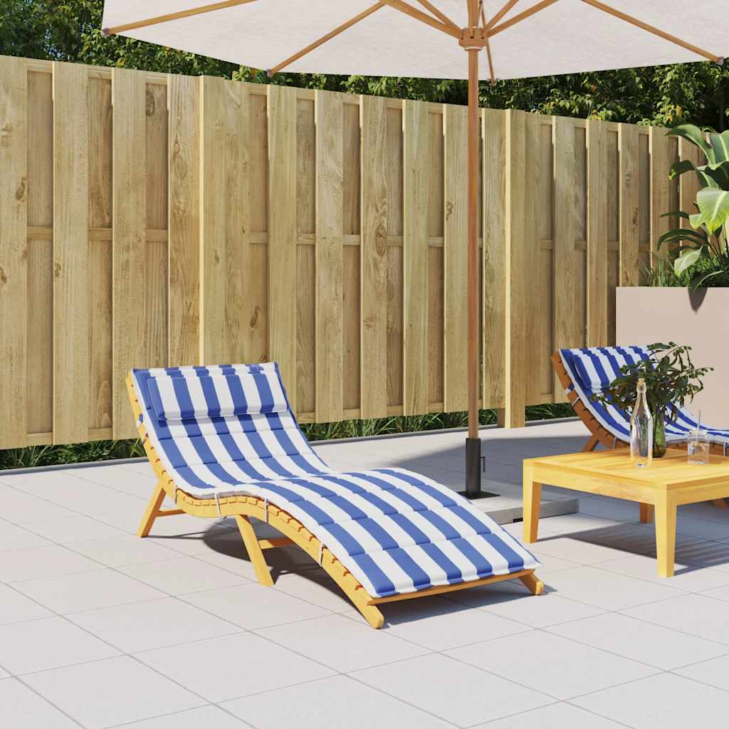 VidaXL lounger cushion striped 180x60x3 cm oxford fabric blue and white