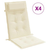 VidaXL chair cushions 4 st high back oxford fabric crème -colored