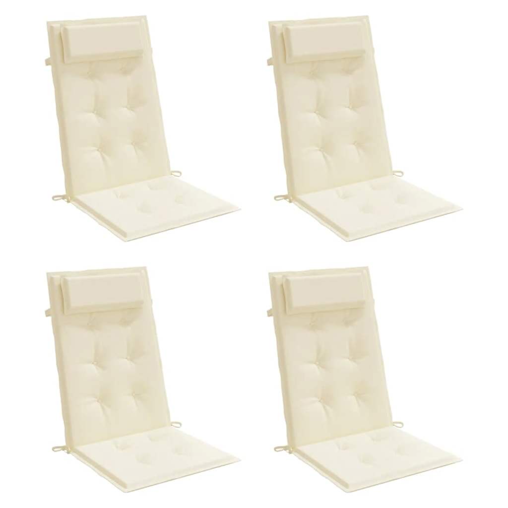 VidaXL chair cushions 4 st high back oxford fabric crème -colored