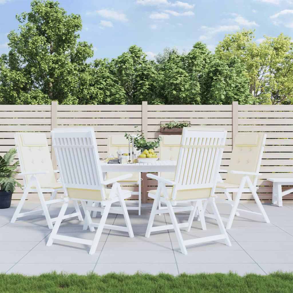 Vidaxl Stull Këssen 6 St High Réck Oxford Stoff Crème faarweg