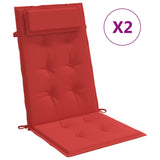 Cuscini di sedia Vidaxl 2 St High retro in tessuto Oxford rosso