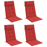 Polštáře židle Vidaxl 4 St High Back Oxford Fabric Red