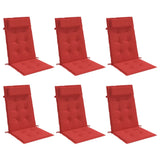 Polštáře židle Vidaxl 6 St High Back Oxford Fabric Red
