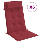Vidaxl Stull Këssen 6 St High Back Oxford Stoff Wäin rout