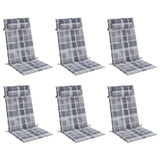 Vidaxl Chair cushions 6 st high back diamond pattern Oxford fabric gray