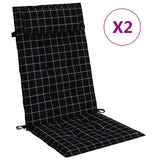 Vidaxl Chair cushions 2 st high back window pattern Oxford fabric black