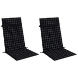 Vidaxl Chair cushions 2 st high back window pattern Oxford fabric black