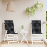 Vidaxl Chair cushions 2 st high back window pattern Oxford fabric black