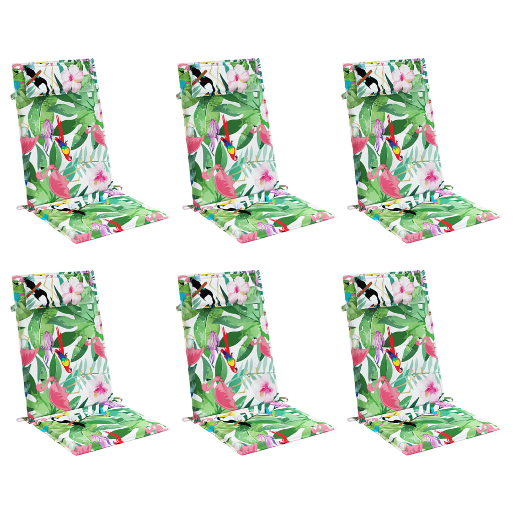 Cuscini di sedia Vidaxl 6 St High retro in tessuto Oxford multilorato