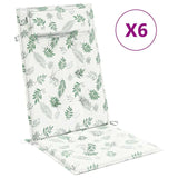 Vidaxl Chair cushions 6 st high back leaf pattern Oxford fabric