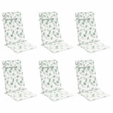 Vidaxl Chair cushions 6 st high back leaf pattern Oxford fabric