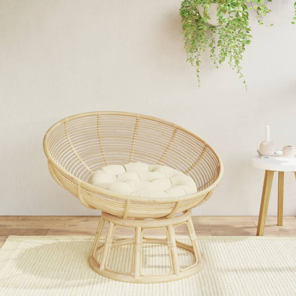 Vidaxl Seat Cushion Round Ø 60x11 cm Crema in tessuto Oxford -Collorato