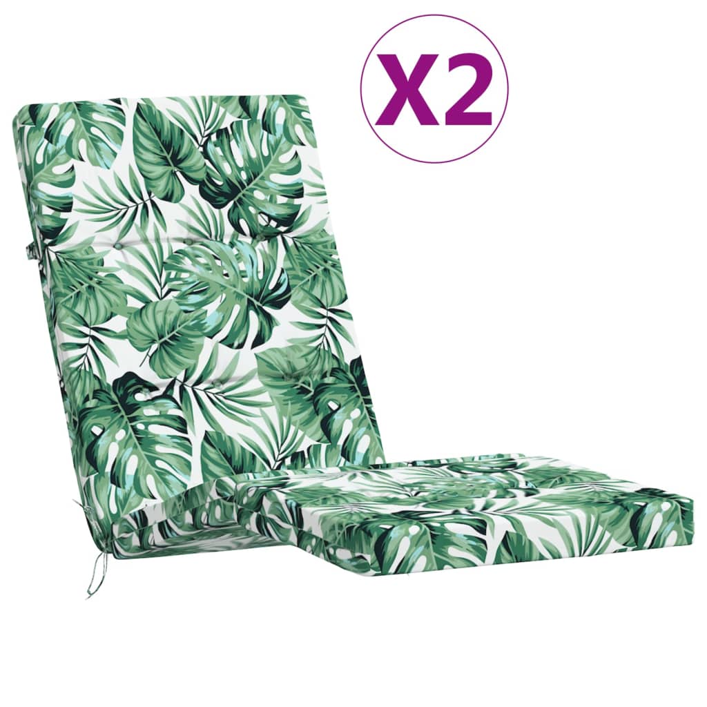 Vidaxl Patio Chair polštáře 2 ks vzorec listů Oxford