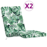 Vidaxl Patio Chair polštáře 2 ks vzorec listů Oxford