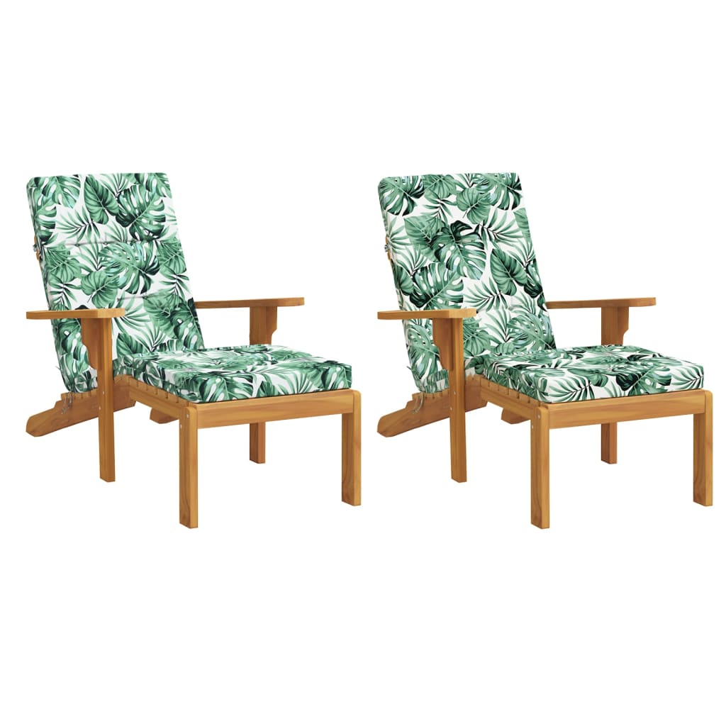 Vidaxl Patio Chair polštáře 2 ks vzorec listů Oxford