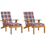 Vidaxl Cuscini da sedia da patio 2 pattern di stesse in tessuto Oxford rosso