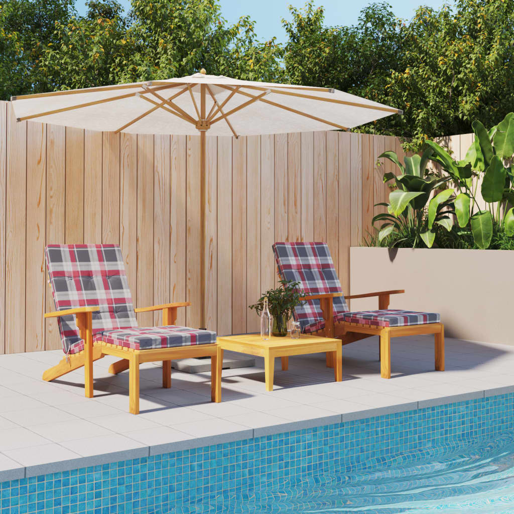 Vidaxl Cuscini da sedia da patio 2 pattern di stesse in tessuto Oxford rosso