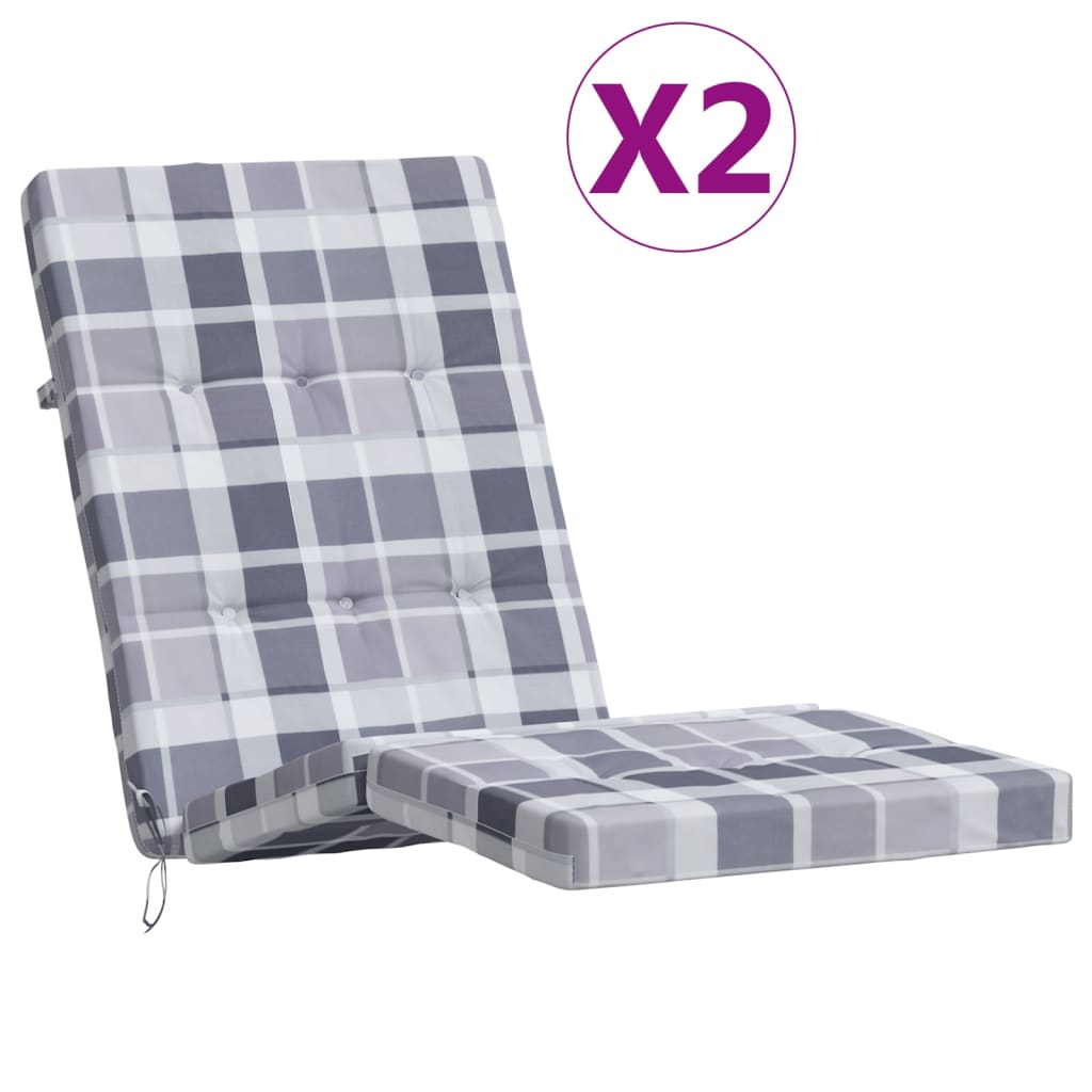 Vidaxl Patio Chair polštáře 2 Stedcase vzorec oxford tkanina šedá