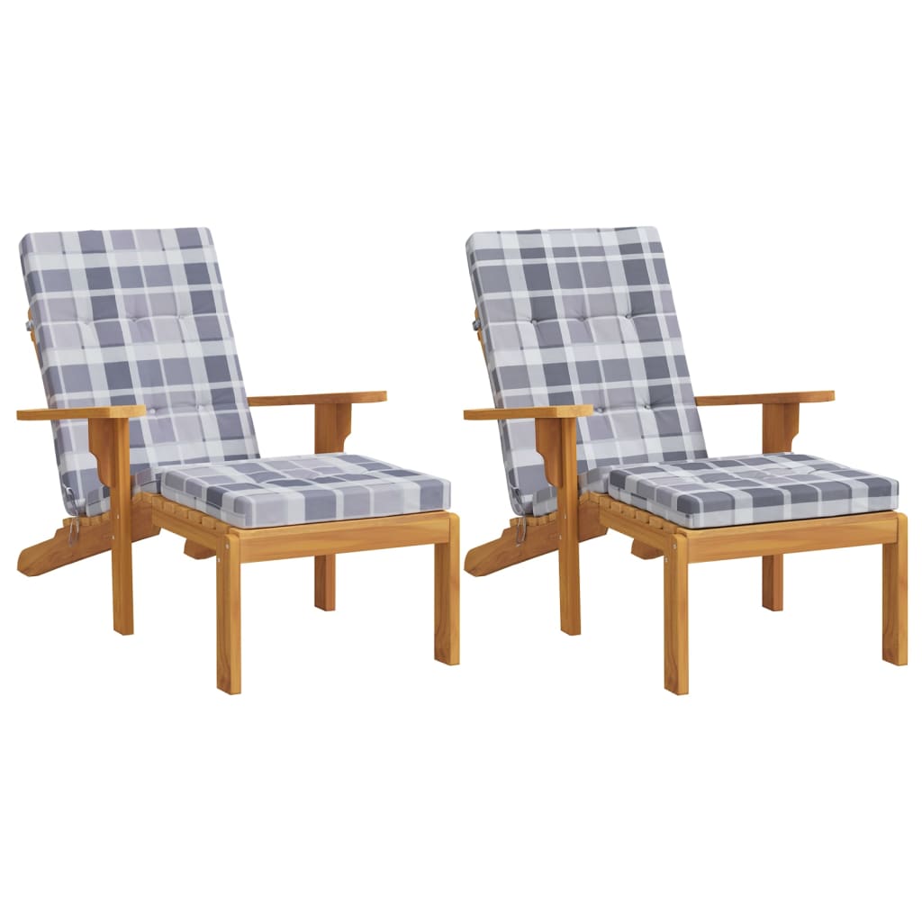 Vidaxl Patio Chair polštáře 2 Stedcase vzorec oxford tkanina šedá