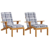 Vidaxl Patio Chair polštáře 2 Stedcase vzorec oxford tkanina šedá