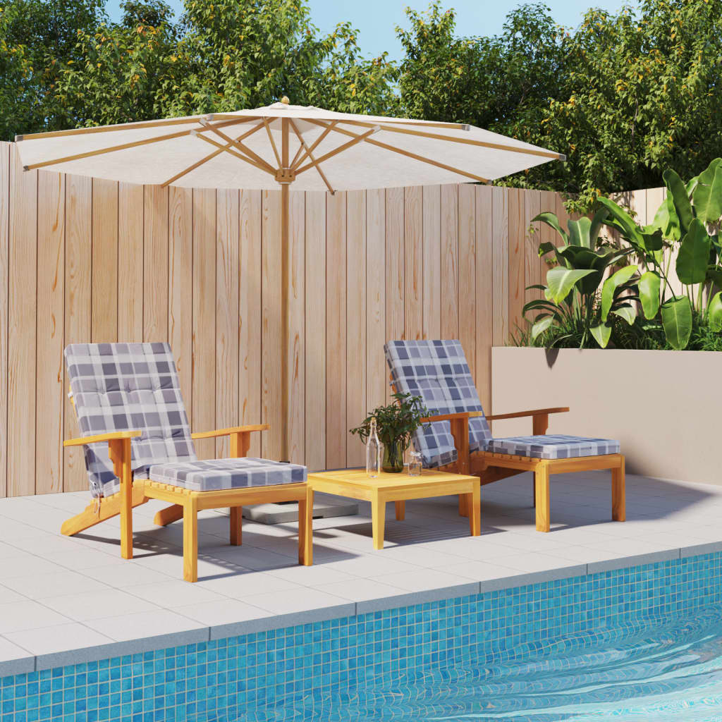 Vidaxl Patio Chair polštáře 2 Stedcase vzorec oxford tkanina šedá