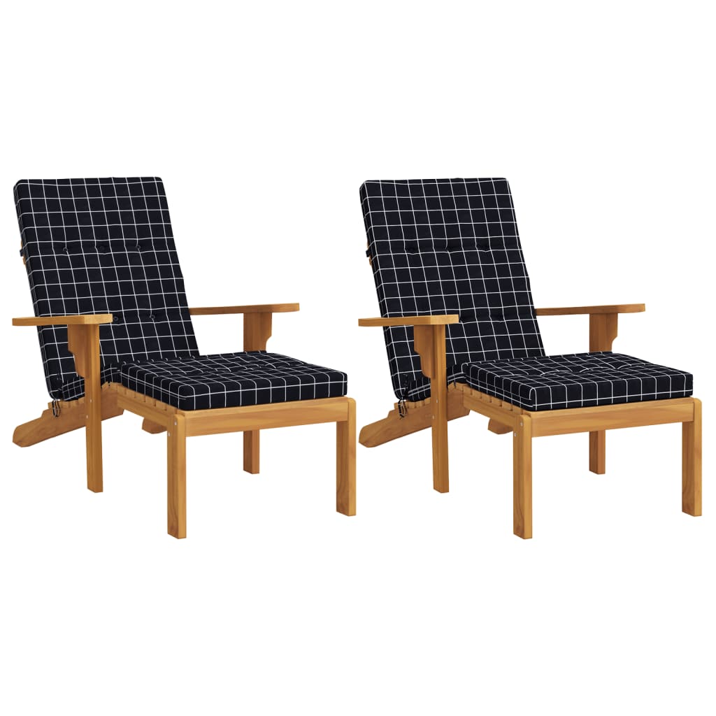 Vidaxl Cuscini da sedia da patio 2 pattern di stedcase tessuto oxford nero