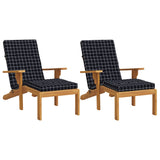 Vidaxl Cuscini da sedia da patio 2 pattern di stedcase tessuto oxford nero