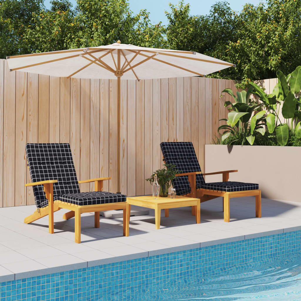 Vidaxl Cuscini da sedia da patio 2 pattern di stedcase tessuto oxford nero