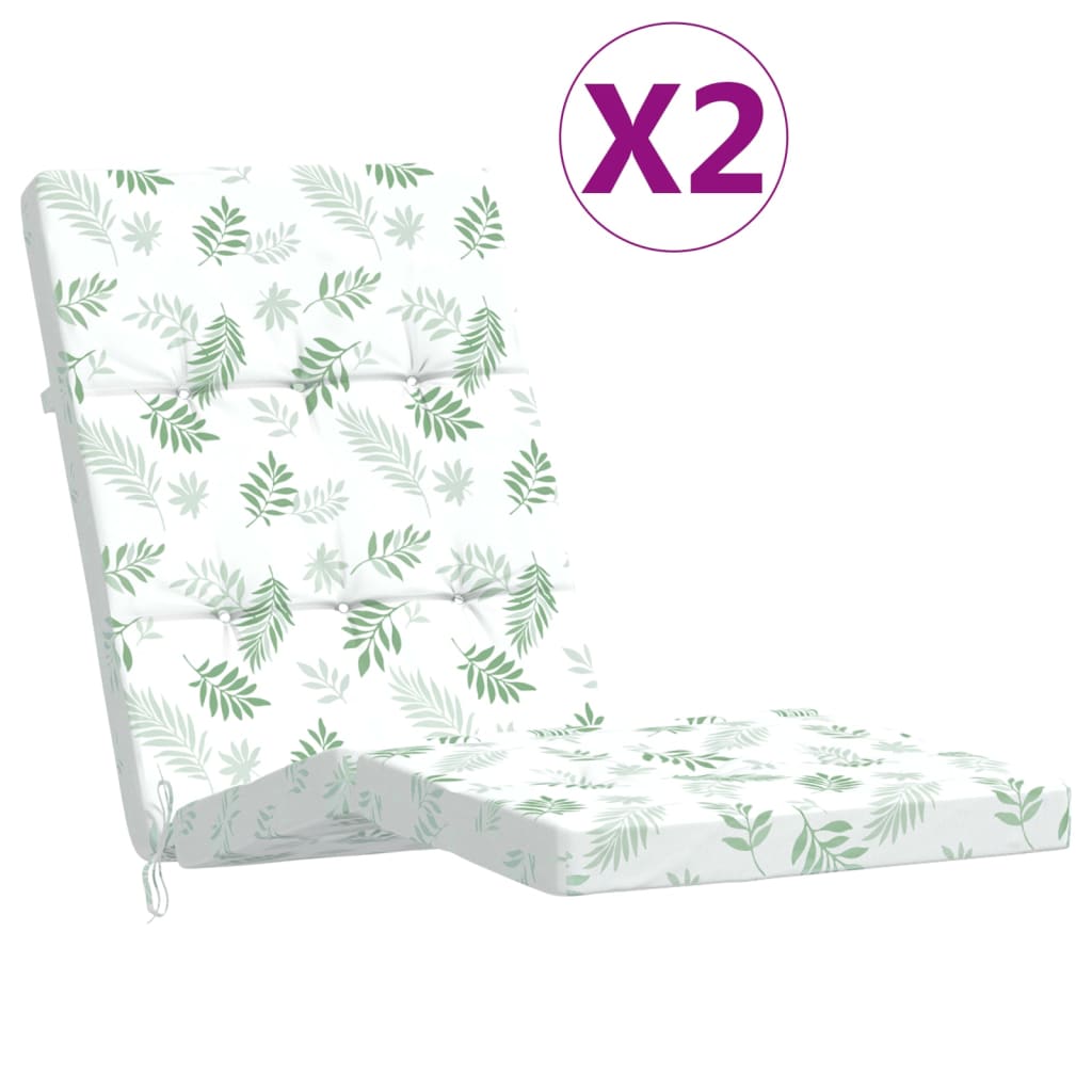 Vidaxl Patio Chair polštáře 2 ks vzorec listů Oxford