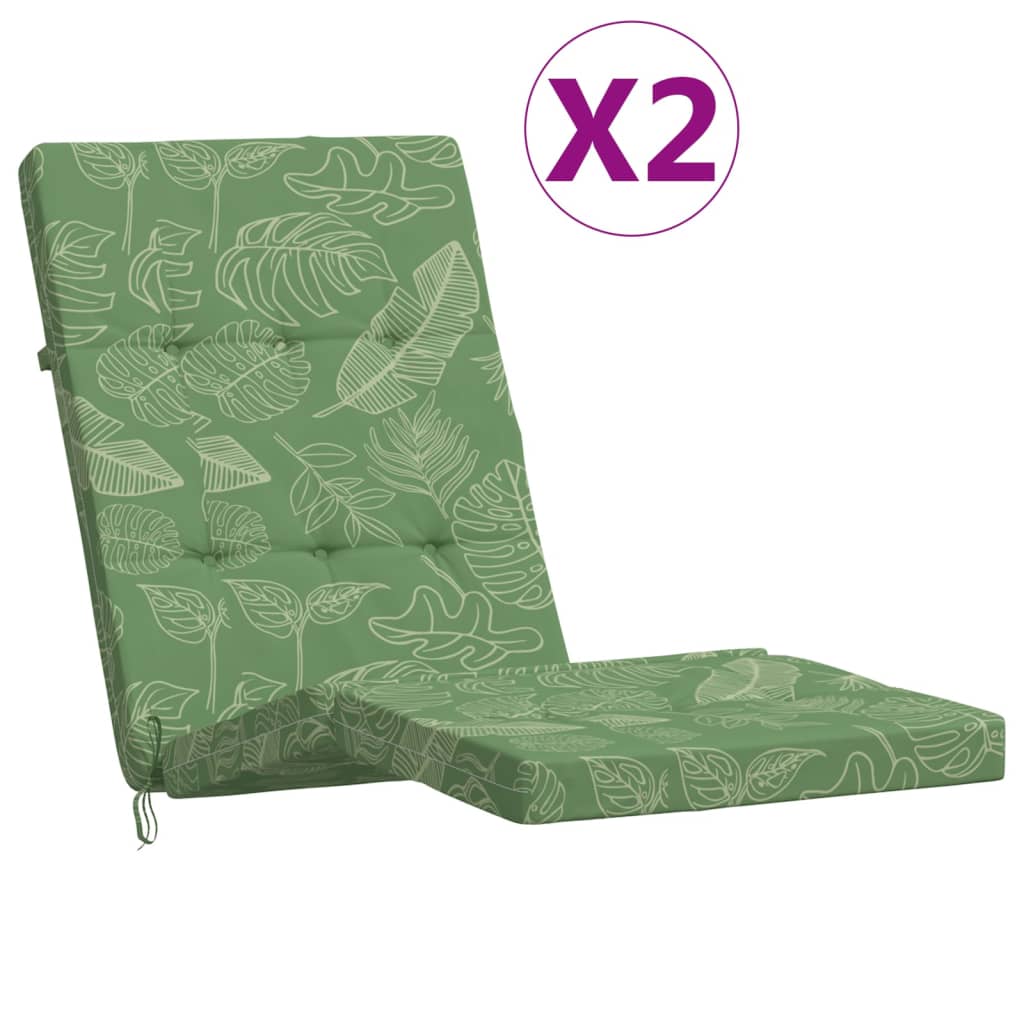 Cuscini da sedia da patio Vidaxl 2 pezzi Modello di foglie Oxford tessuto