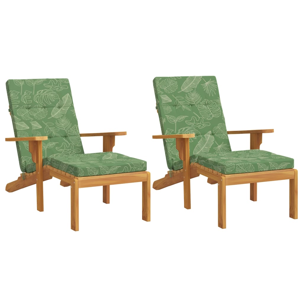Cuscini da sedia da patio Vidaxl 2 pezzi Modello di foglie Oxford tessuto