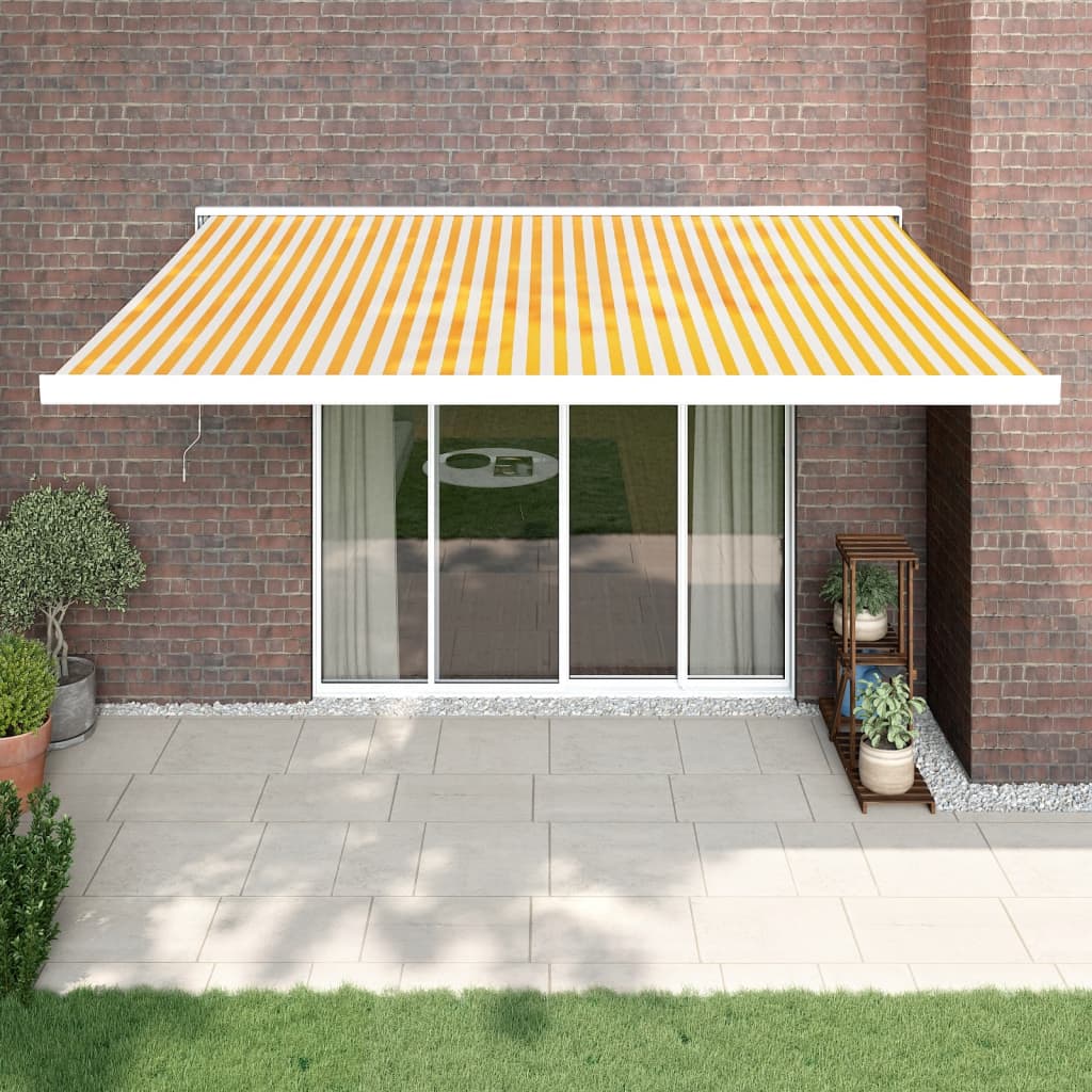 Vidaxl Luifel estendibile 4x3 m polvere e giallo in alluminio e bianco