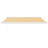 Vidaxl Luifel estendibile 4,5x3 m polvere e giallo in alluminio e bianco