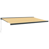 Vidaxl Luifel Extendable 5x3 m prah in aluminija rumeno in belo