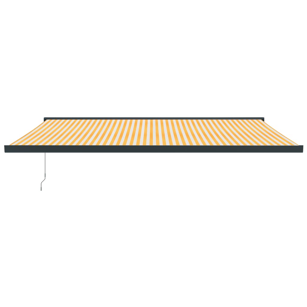 Vidaxl Luifel Extendable 5x3 m prah in aluminija rumeno in belo