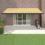 Vidaxl Luifel Extendable 5x3 m prah in aluminija rumeno in belo
