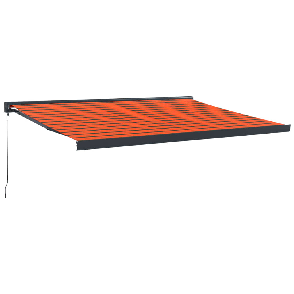 Vidaxl Luifel estendibile 4x3 m polvere e arancione in alluminio e marrone