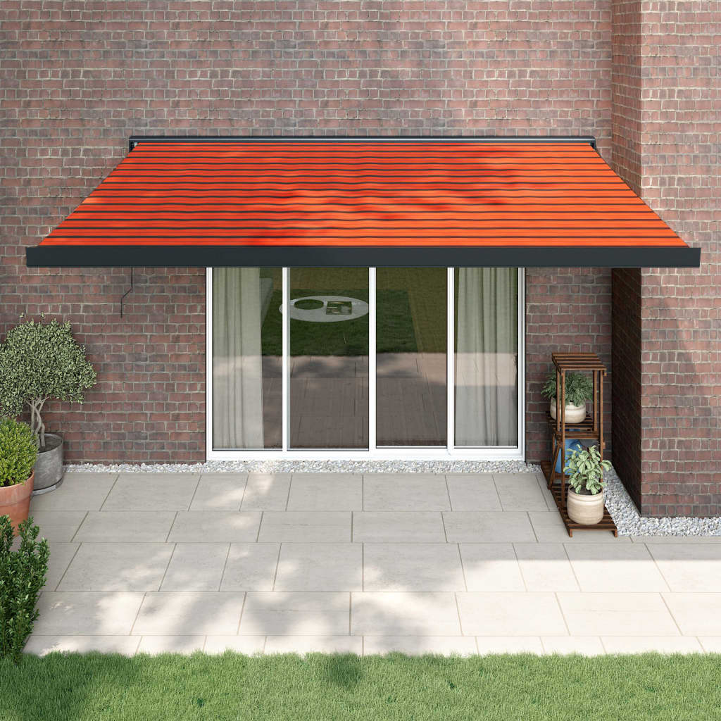 Vidaxl Luifel estendibile 4x3 m polvere e arancione in alluminio e marrone