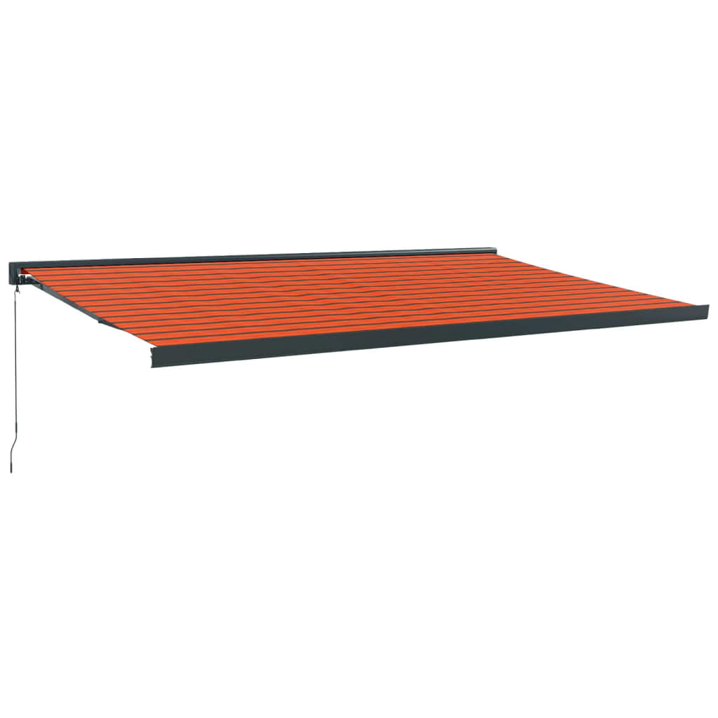 Vidaxl Luifel estendibile 5x3 m polvere e arancione in alluminio e marrone