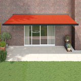 Vidaxl Luifel estendibile 5x3 m polvere e arancione in alluminio e marrone