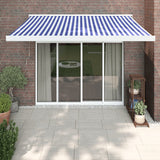Vidaxl Luifel Extendable 3x2.5 m dust and aluminum blue and white
