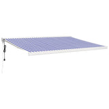 Vidaxl Luifel estendibile 4x3 m polvere e blu in alluminio e bianco