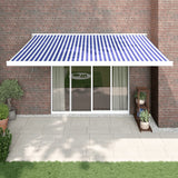 Vidaxl Luifel estendibile 4x3 m polvere e blu in alluminio e bianco